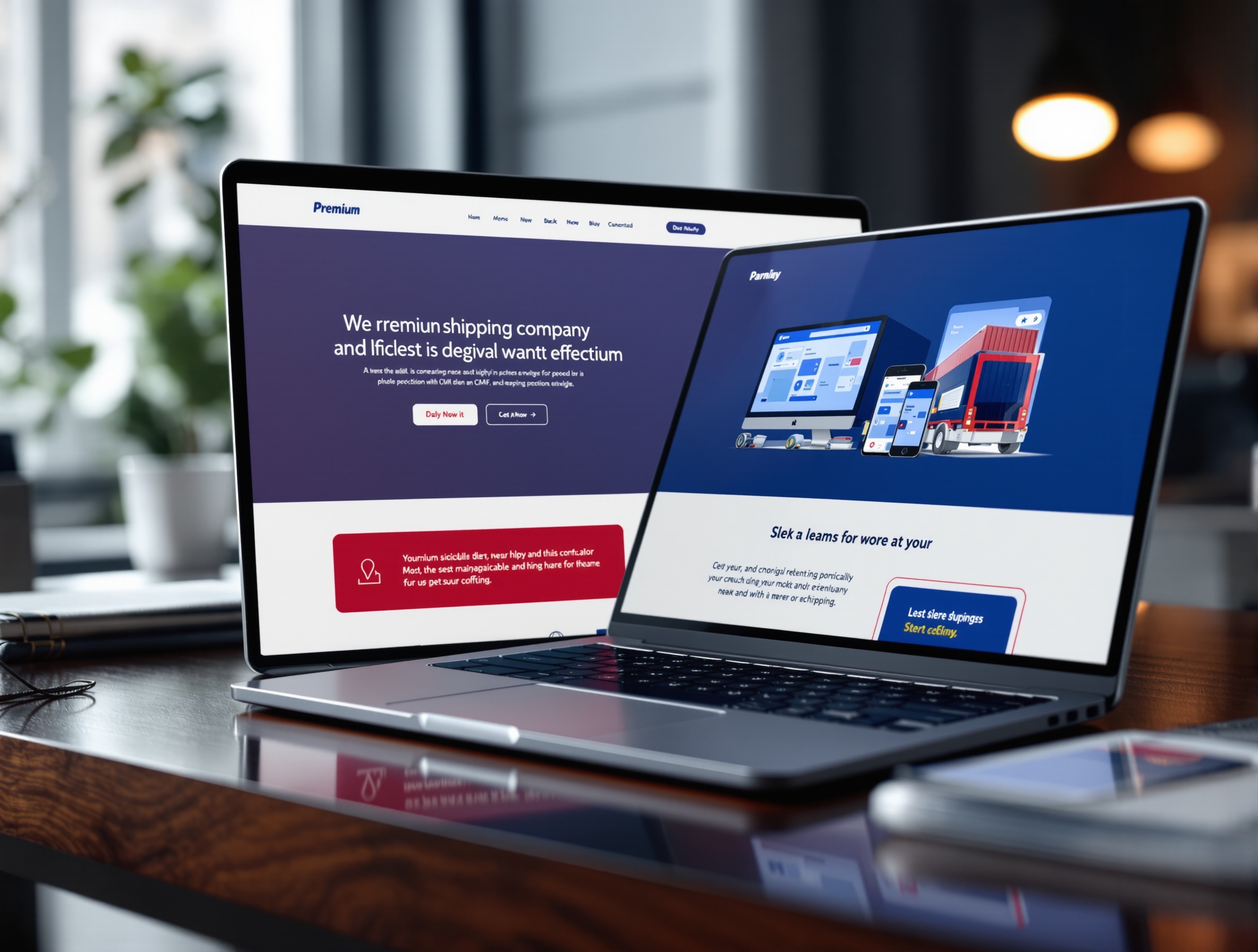 Mockup de landing page profesional para Dugarte Express